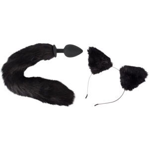 Bad Kitty Katte Anal Plug og Ører - Sort