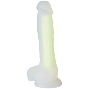 Baseks Glow in the Dark Gul Dildo 21,5 cm - Gul