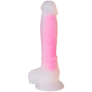 Baseks Glow in the Dark Pink Dildo 21,5 cm - Rosa