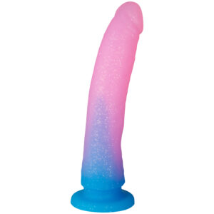 Baseks Gradient Glitter Large Blå Dildo 22,5 cm - Blå