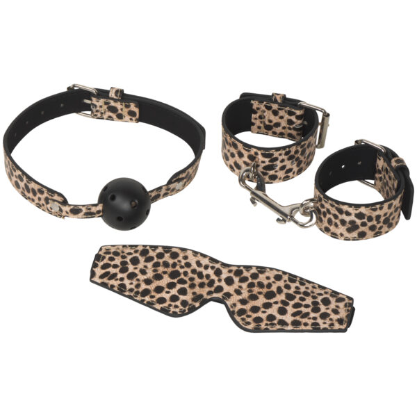 Baseks Leopard Kinky Bondage Sæt 3 stk - Nude