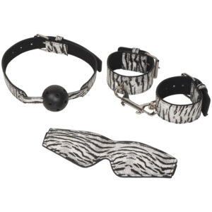 Baseks Zebra Kinky Bondage Sæt 3 stk - Hvid