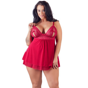 Cottelli Blonde Babydoll Plus Size Rød - Rød - 3XL