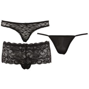 Cottelli Blonde Trusser 3 Pak Sæt - Sort - M