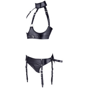 Cottelli Bondage BH Sæt med Hofteholder - Sort - L