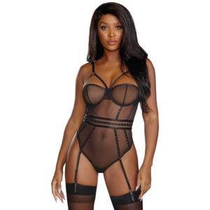 Dreamgirl Bøjle Teddy - Sort - M