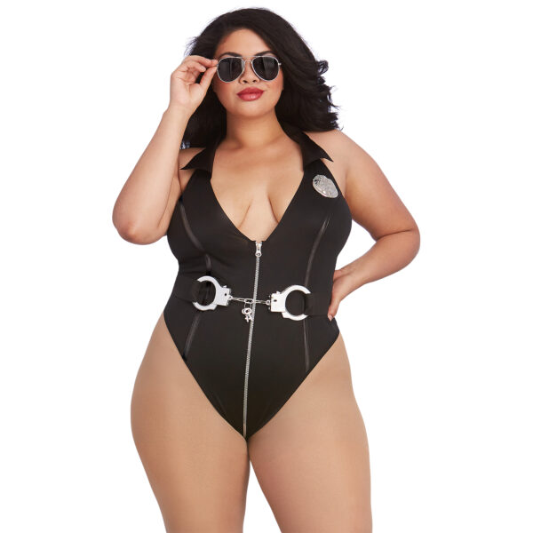 Dreamgirl Plus Size Politi Teddy - Sort - One Size Queen