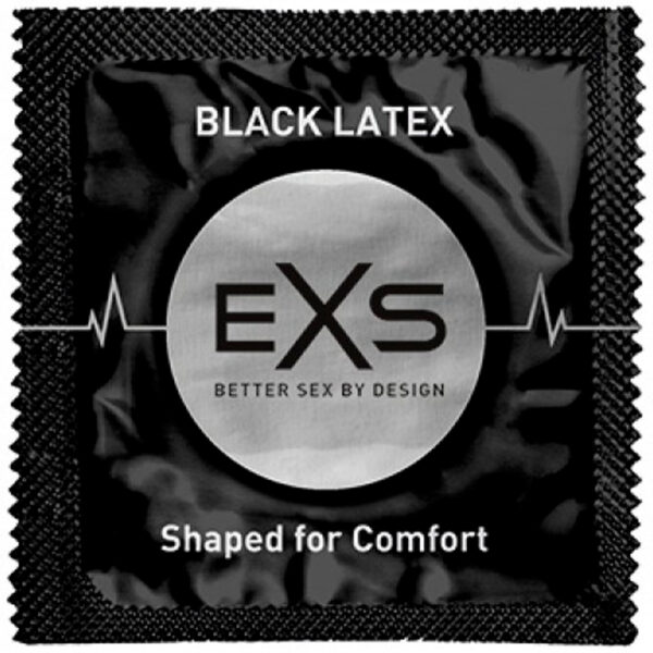 EXS Black Latex Kondomer 12 stk - Sort