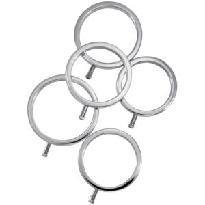 ElectraStim Solid Metal Penisringe 5 stk - Sølv