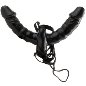 Fetish Fantasy Double Delight Strap-On med Vibrator - Sort