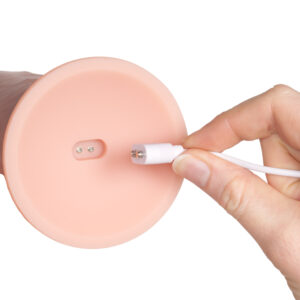 King Cock Elite Dual Density Fjernbetjent Vibrerende Dildo 25 cm - Nude