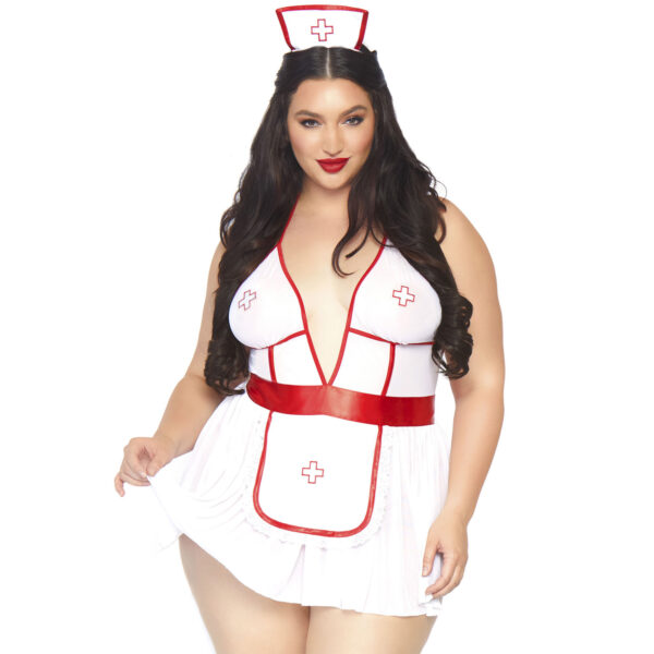 Leg Avenue Sygeplejerske Kostume Plus Size - Hvid - One Size Queen