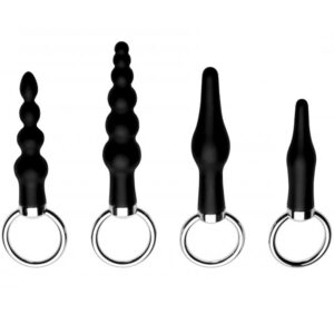 Master Series Ringed Rimmers Anal Plug Sæt - Sort