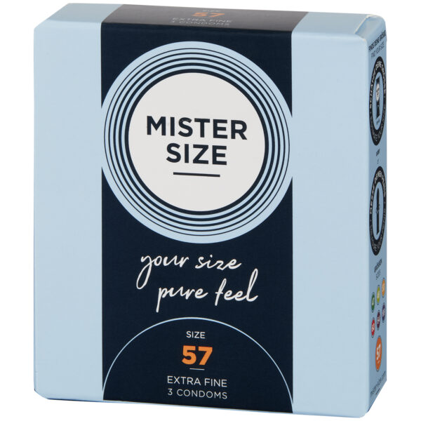 Mister Size PureFeel Kondom 3 stk - Klar - 57 mm