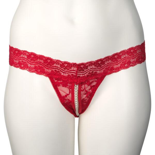 Nortie Malin Rød Bundløs Orgasme Perle G-streng Plus Size - Rød - 3XL