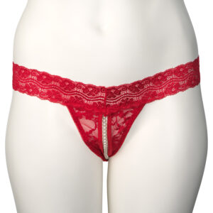 Nortie Malin Rød Bundløs Orgasme Perle G-streng Plus Size - Sort - 2XL