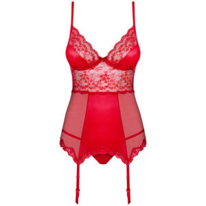 Obsessive Lovica Chemise Corsage Sæt - Rød - L/XL