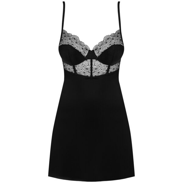 Obsessive Sharlotte Chemise Sæt - Sort - S/M