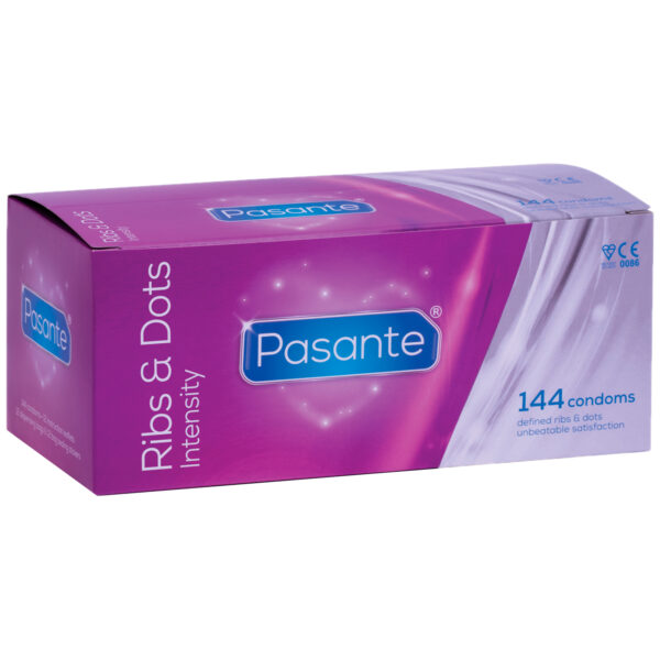 Pasante Intensity Ribs & Dots Kondomer 144 stk - Klar