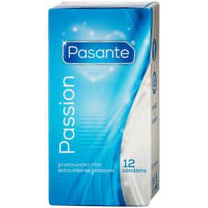 Pasante Passion Ribbed Kondomer 12 stk - Klar