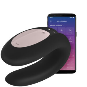 Satisfyer Double Joy App-Styret Par Vibrator - Sort