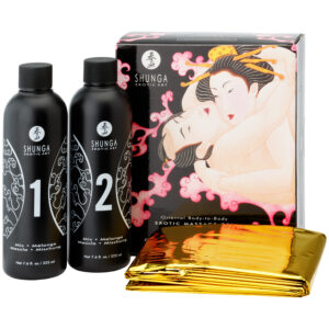 Shunga Body Slide Massage Gel Sæt 2 x 225 ml - Klar