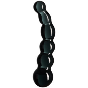 Sinful Black Groove Glas Dildo 17 cm - Sort