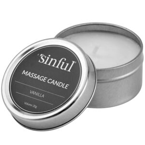 Sinful Vanilje Massagelys 30 g - Hvid