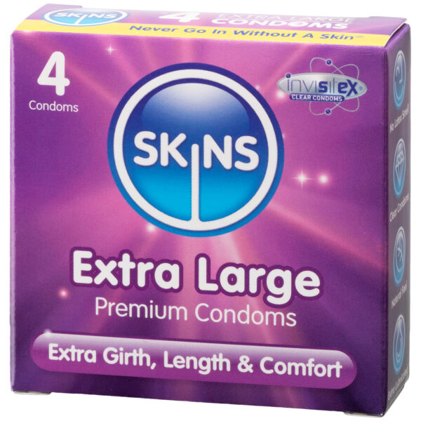 Skins Extra Large Kondomer 4 stk - Klar