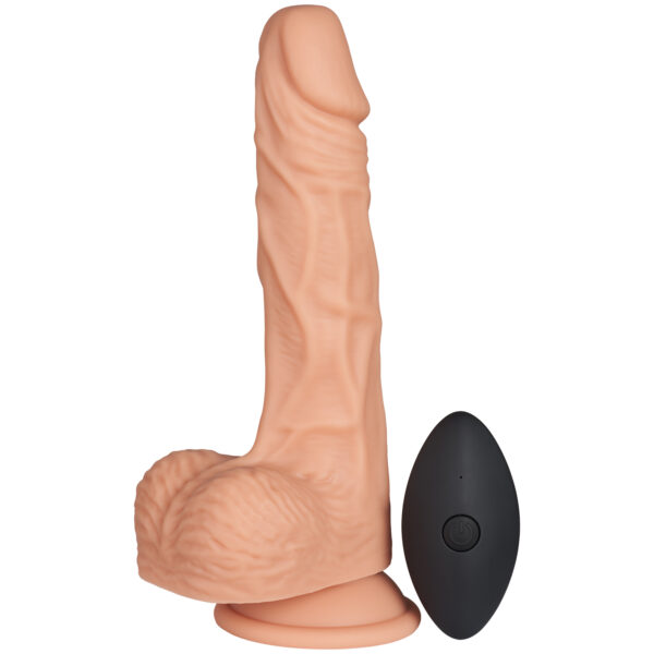 Willie City Fjernbetjent Realistisk Dildo Vibrator 22 cm - Nude