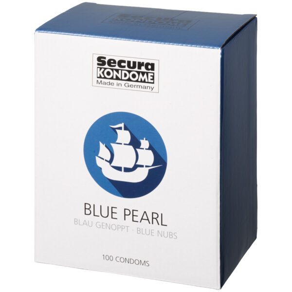 Secura Blue Pearl Kondomer 100 stk - Sort