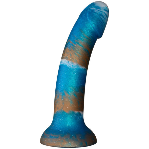 Baseks Copper Blue Silikone Dildo 18 cm - Blå