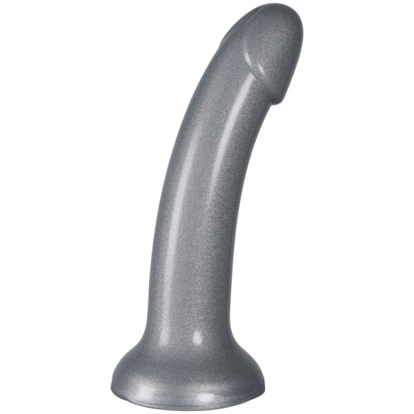 Baseks Sparkling Silver Silikone Dildo 18 cm - Sølv