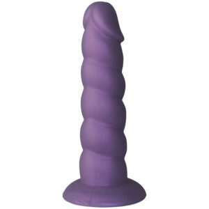 Baseks Swirly Lilla Silikone Dildo 17,5 cm - Lilla