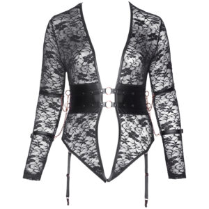 Cottelli Bondage Bundløs Body med Lange Ærmer Plus Size - Sort - XL