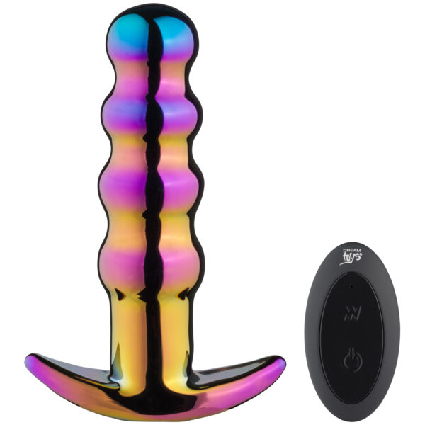 Dream Toys Glamour Glass Beaded Fjernbetjent Butt Plug - Flere farver