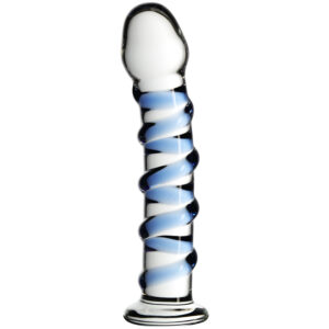 Icicles No 5 Blå Glas Dildo - Klar