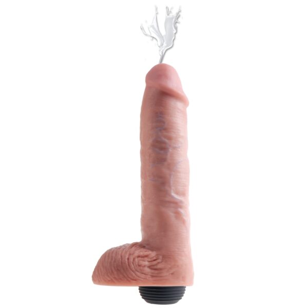 King Cock Realistisk Sprøjte Dildo 28 cm - Nude