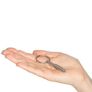 Kiotos Penis Plug i Stål med Hul - Sølv - 9 mm