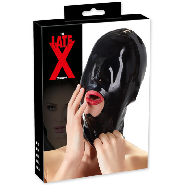 Late X Black Out Latex Maske - Sort - One Size