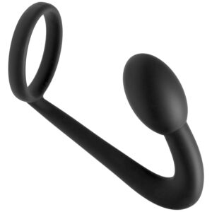Master Series Prostatic Play Explorer Penisring med Butt Plug - Sort