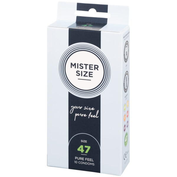 Mister Size Pure Feel Kondomer 10 stk - Klar - 57 mm