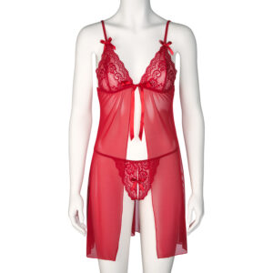 Nortie Gro Rød Blonde Babydoll Sæt - Rød - One Size