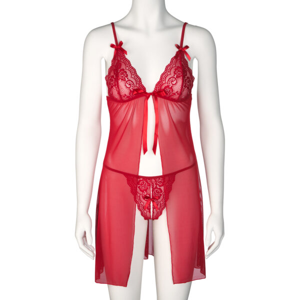Nortie Gro Rød Blonde Babydoll Sæt - Rød - One Size