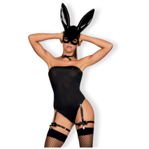 Obsessive Bunny Bodystocking Kostume - Sort - L/XL