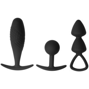 Rimba Basel Anal Fantasy Medium Butt Plug Sæt - Sort