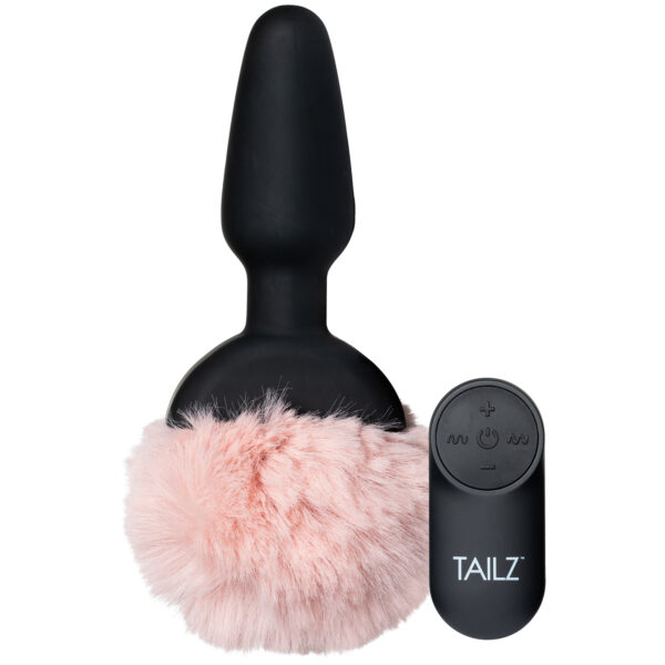 Tailz Bunny Tail Vibrerende Anal Plug med Fjernbetjening - Sort