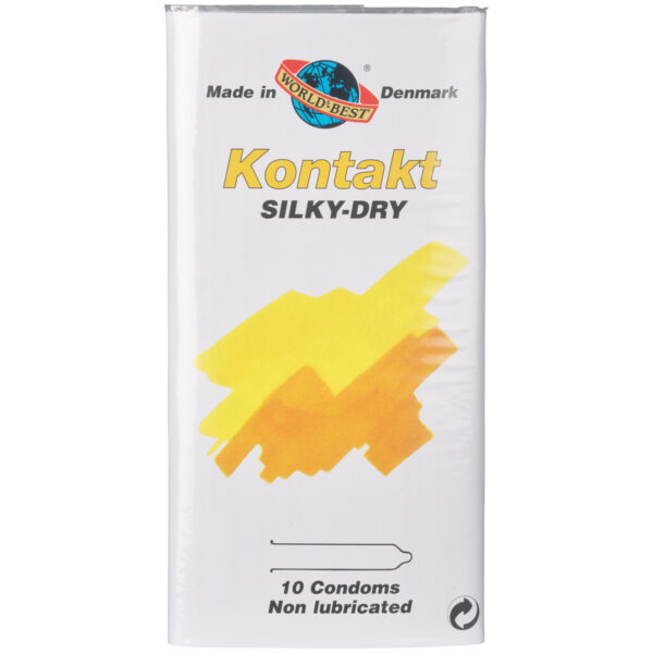 Worlds-best Kontakt Silky-Dry Kondomer uden Glidecreme 10 stk - Klar - L