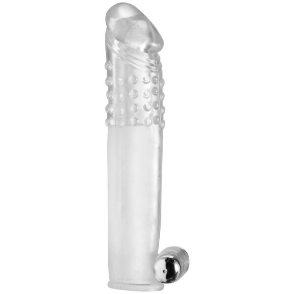 XR Brands Clear Sensations Penis Extender Sleeve med Vibrator - Klar