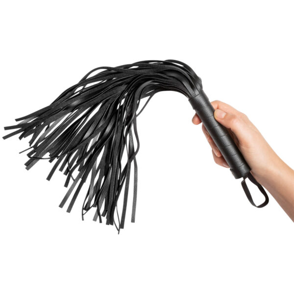 Obaie Imiteret Læder Flogger 42 cm - Sort